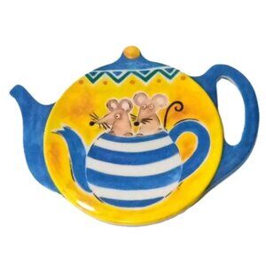 Vintage Melamine RAYWARE England Mice Inside Teapot Shaped Spoon Rest‎ / Trivet